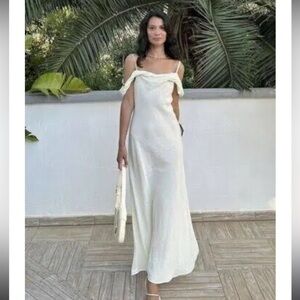 Zara linen blend midi dress